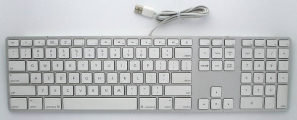 Apple Wired USB Keyboard (MB110LL/A) for Mac OS - Silver/White (A1243)