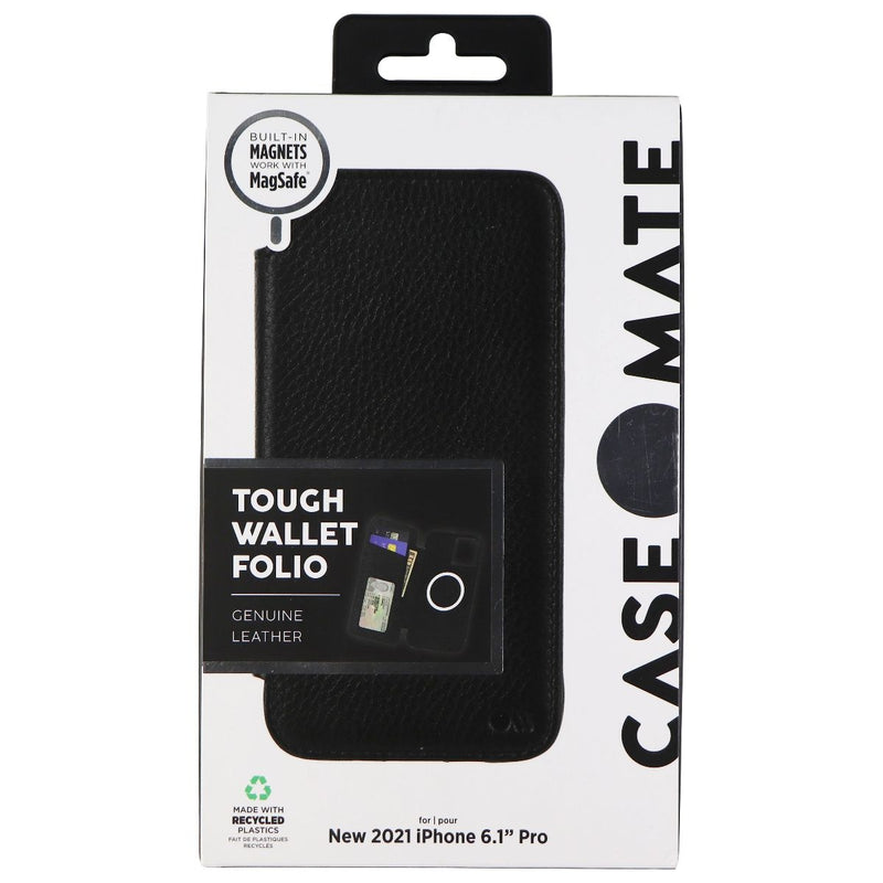 Case-Mate Leather Tough Wallet Folio for MagSafe for iPhone 13 Pro - Black