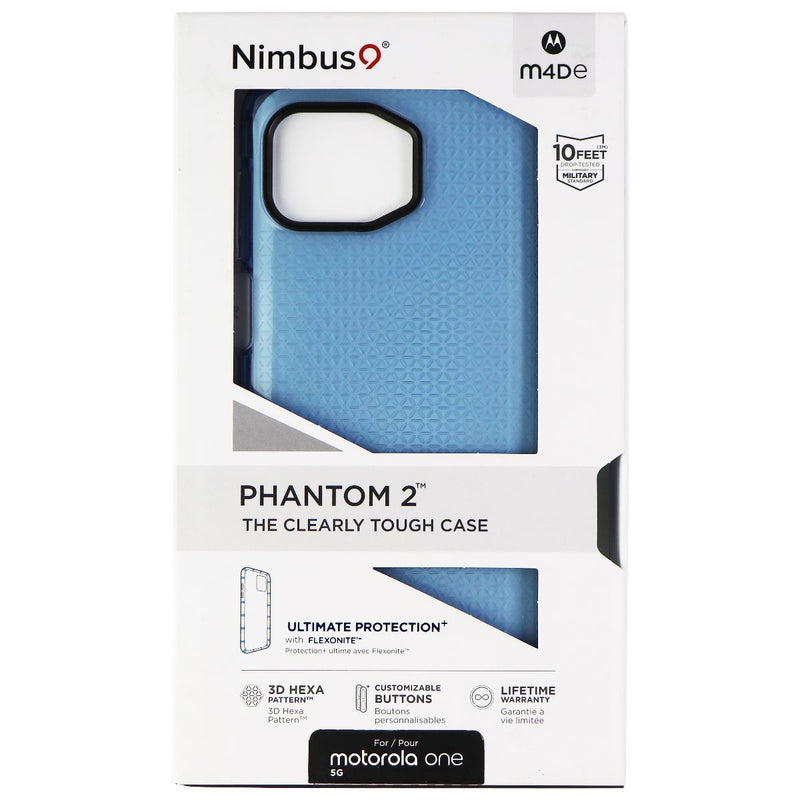 Nimbus9 Phantom 2 Series Flexible Gel Case for Motorola One 5G - Pacific Blue