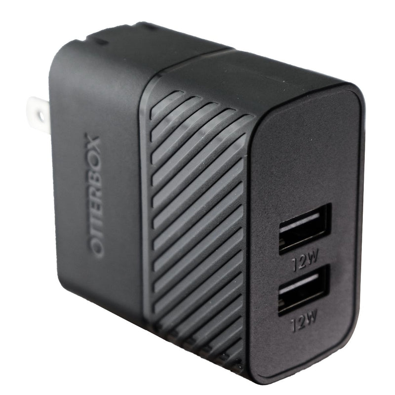 OtterBox Fast Charge Dual USB Port Wall Charger (12W and 12W) - Black Shimmer