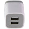 Universal (5V/2.1A) Dual USB Wall Charger Travel Adapter - White/Gray (US2018)