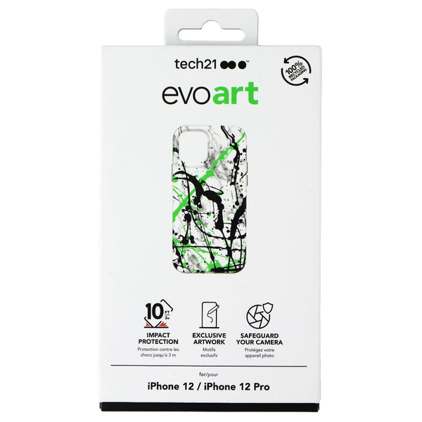Tech21 EvoArt Case for Apple iPhone 12 and iPhone 12 Pro - White/Green Marble