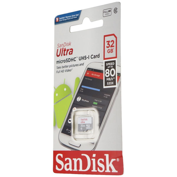 SanDisk Ultra (32GB 80MB/s) UHS-I Class 10 microSDHC Memory Card