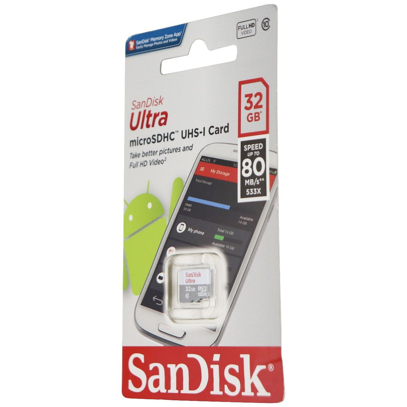 SanDisk Ultra (32GB 80MB/s) UHS-I Class 10 microSDHC Memory Card