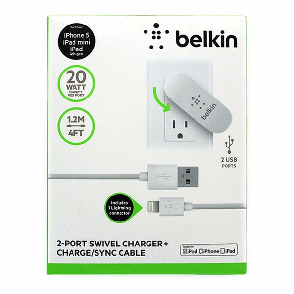 Belkin 2-Port Swivel Wall Charger for Apple iPhones