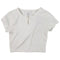 Pacsun Basic Tee with Single-Button Neck for Women - White (Size: S)