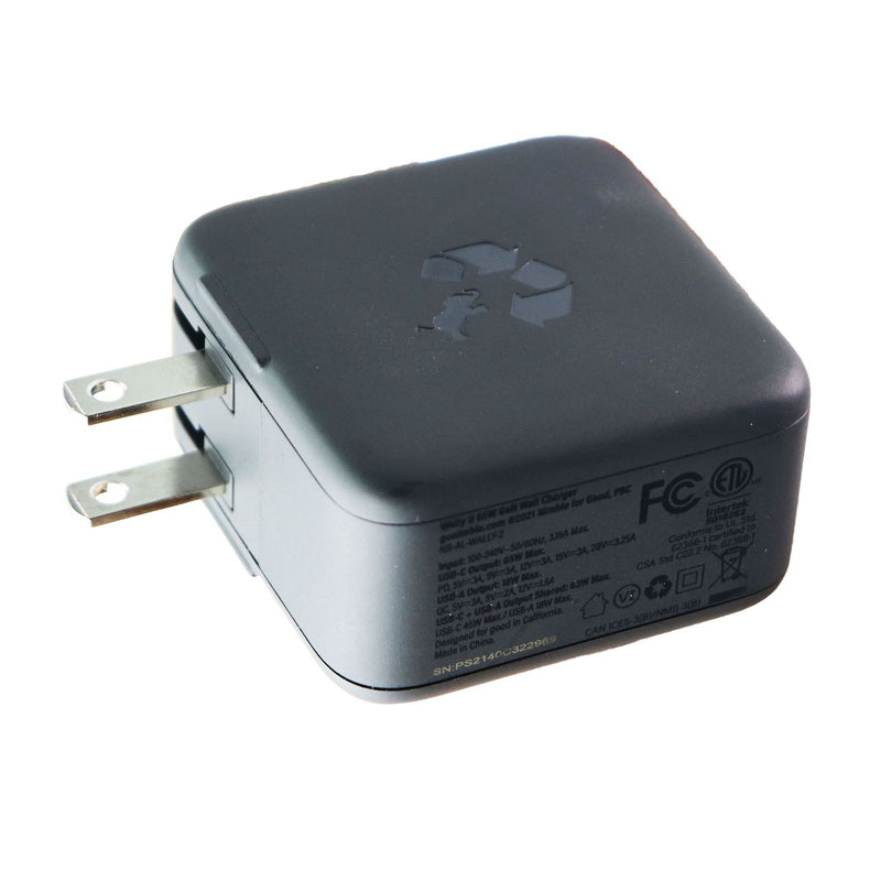 Nimble Walley II 65W USB and USB-C Wall Adapter Travel Charger - Gray