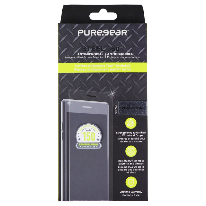 PureGear Steel 360 Tempered Glass Protector for Apple iPhone 12 Pro Max - Clear