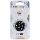 PopSockets PopGrip Expanding Stand and Grip w/ Swappable Top - Black Disco Dots