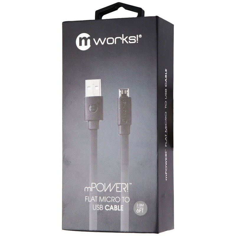 mWorks! mPOWER! (6-Foot) Micro-USB to USB Flat Cable - Black