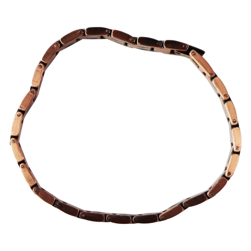 Chain Link Wrist Band Heavy Metal Stainless Steel Bracelet - Rose Gold / Cross