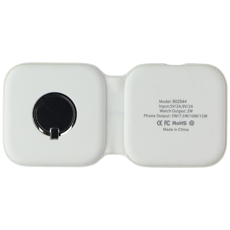 S. Simple Wireless Qi Smartphone and Smartwatch Charging Pad - White