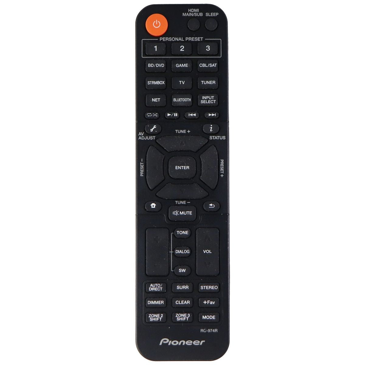 Pioneer OEM Remote Control (RC-974R) for Select Pioneer Systems - Blac