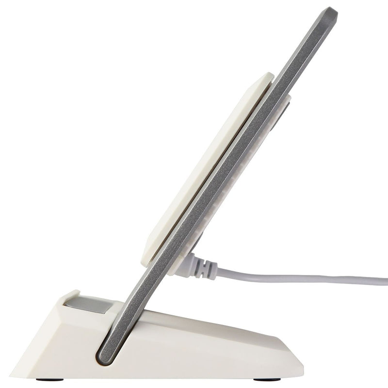 Ventev 15W Wireless ChargeStand for Qi Wireless Charging Devices - White/Silver