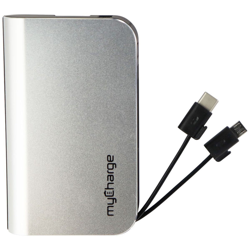myCharge HUBPLUS-C 6700 mAh Portable Charger with USB-C + Micro-USB - Silver