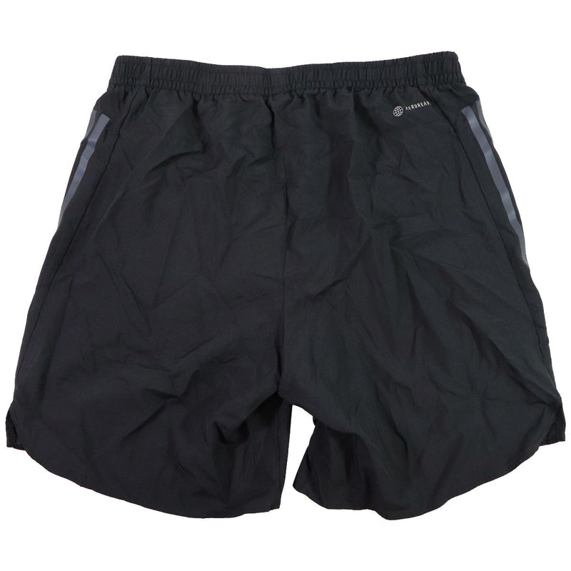 adidas Mens Run Icon Full Reflective 3-Stripes Shorts - Black (Size: L)