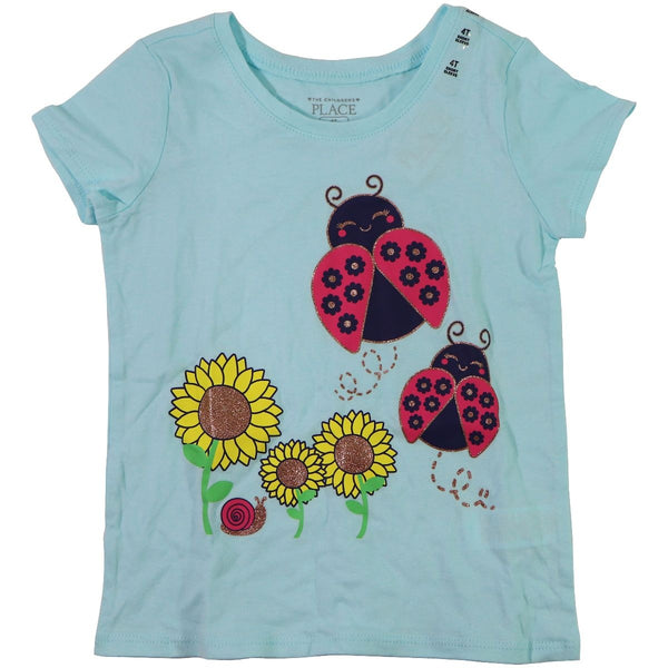 The Childrens Place - Short Sleeve T-Shirt Toddler (4T) - Blue / Ladybugs