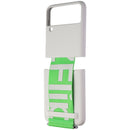Samsung Silicone Cover with Strap for Galaxy Z Flip3 5G - White / Green