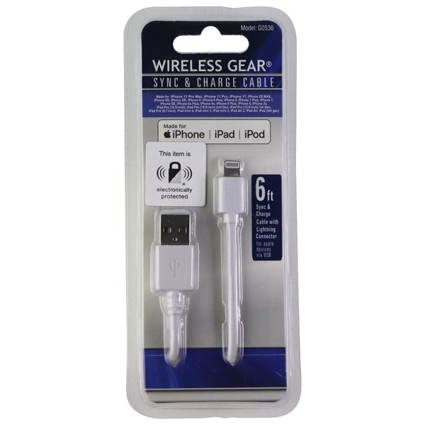 Wireless Gear (6-Foot) USB Charge and Sync Cable for iPhone & iPad - White