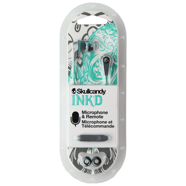 Skullcandy Ink&#39;d 2.0 Wired Earbuds with in-Line Microphone - Gray/Mint