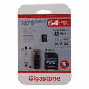Gigastone 4-in-1 64GB MicroSD Kit with USB and Micro-USB Card Reading Adapter