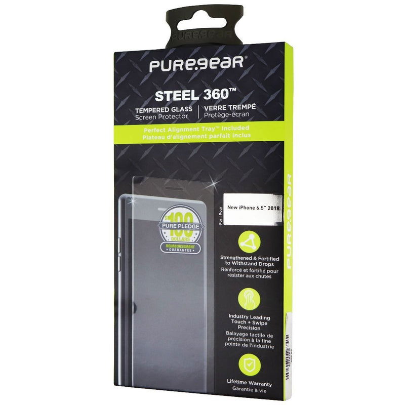 PureGear Steel 360 Tempered Glass Screen Protector for iPhone Xs Max - Clear