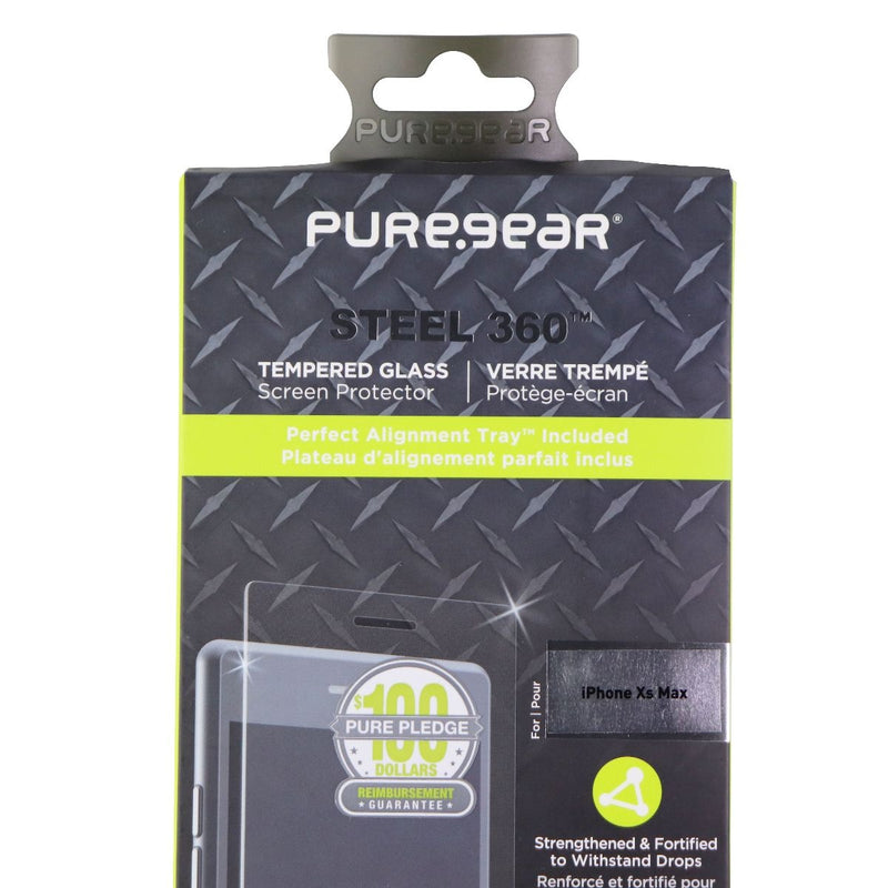 PureGear Steel 360 Tempered Glass Screen Protector for iPhone Xs Max - Clear