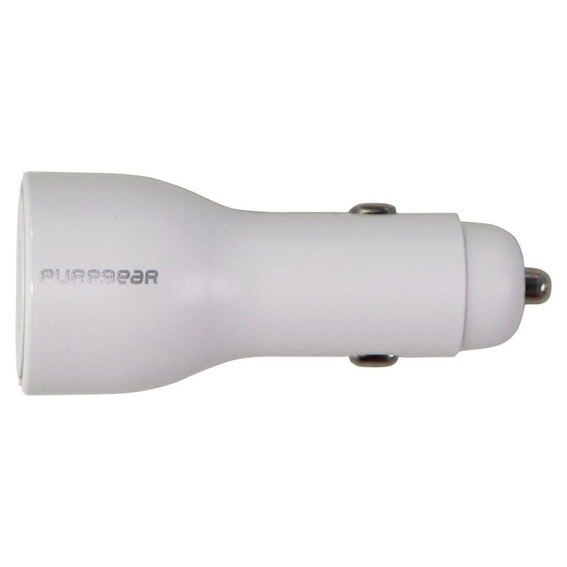 PureGear LightSpeed (30-Watt) USB & USB-C Car Charger/Adapter - White