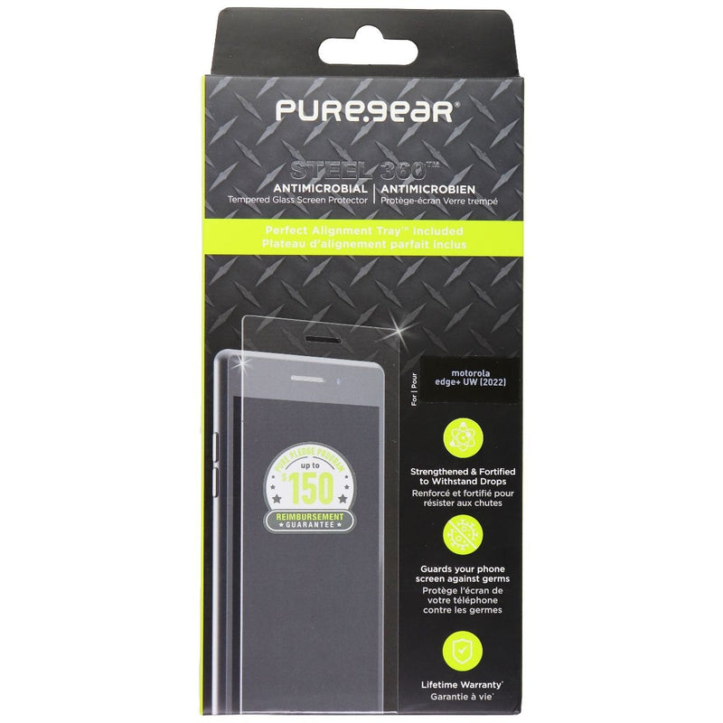 PureGear Steel 360 Series Tempered Glass for Motorola Edge+ 5G UW (2022) - Clear