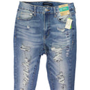 AEROPOSTALE Premium Seriously Stretchy Super High Rise Jeggings - Blue(Size: 8S)