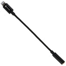 mworks! mPULSE! Braided MFi 3.5mm Aux to 8-Pin Adapter for iPhone/iPad - Black