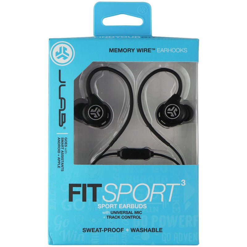 JLab Audio Fit Sport3 Earbuds with Universal Mic + Track Control - Black