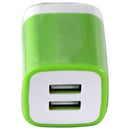 Universal (5V/2.1A) Dual USB Charger Travel Adapter - Green/White (PT-WC-13GRN)