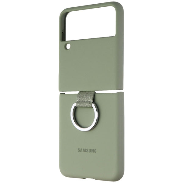 Samsung Silicone Protective Cover with Ring for Galaxy Z Flip3 5G - Olive Green