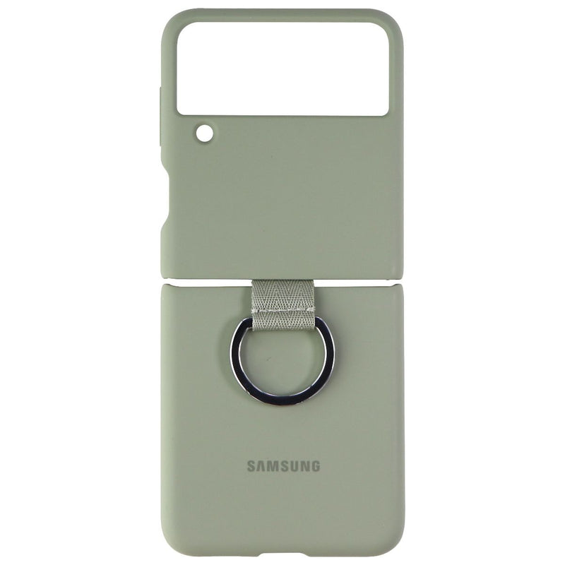 Samsung Silicone Protective Cover with Ring for Galaxy Z Flip3 5G - Olive Green