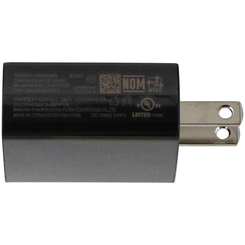 TCL (5V/1A) Single USB Port Wall Charger Travel Adapter - Black (UC11US)