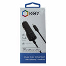 Key 3.4A Car Charger for iPhones and Extra USB Port - Black