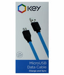 Key 3 Foot Micro-USB Charge and Sync Data Cable - Blue and Black