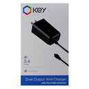 Key Universal 3.4A Wall Charger with Micro-USB Connector and Extra USB Port