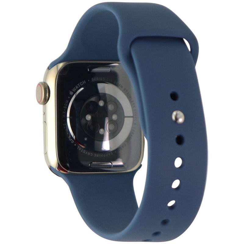Apple Watch Series 7 (GPS + LTE) A2475 (41mm) - Stainless Gold/Blue Sp Band