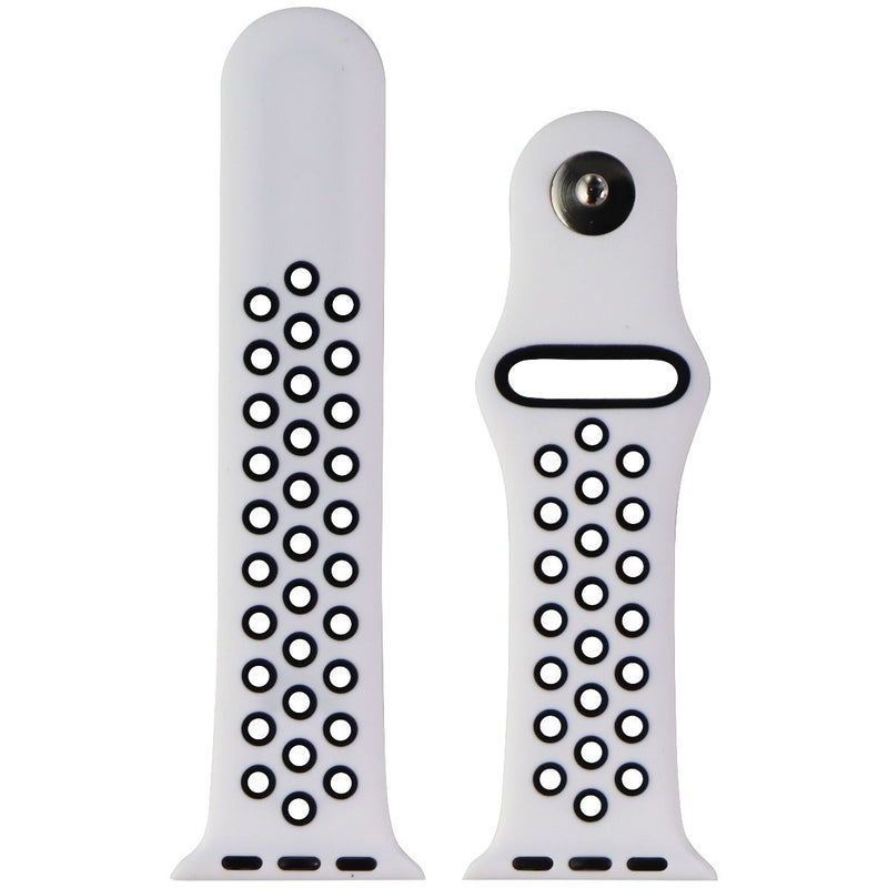 Silicone Watch Band for Apple Watch 38/40/41mm Cases - White & Black - Small