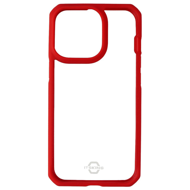 ITSKINS Hybrid Solid Case for iPhone 13 Pro - Plain Red and Transparent