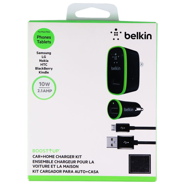 Belkin (2.1A) Wall & Car Charger Kit with 4-Foot Micro-USB Cable - Black/Green