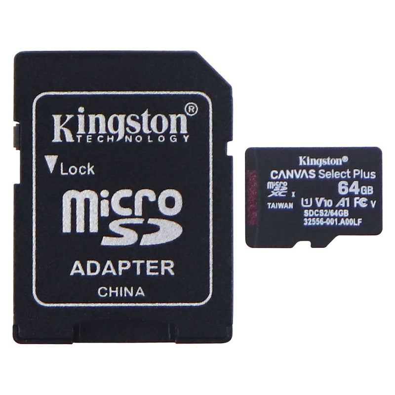 Kingston 64GB microSDHC Canvas Select Plus 100MB/s A1 Class 10 UHS-I Memory Card