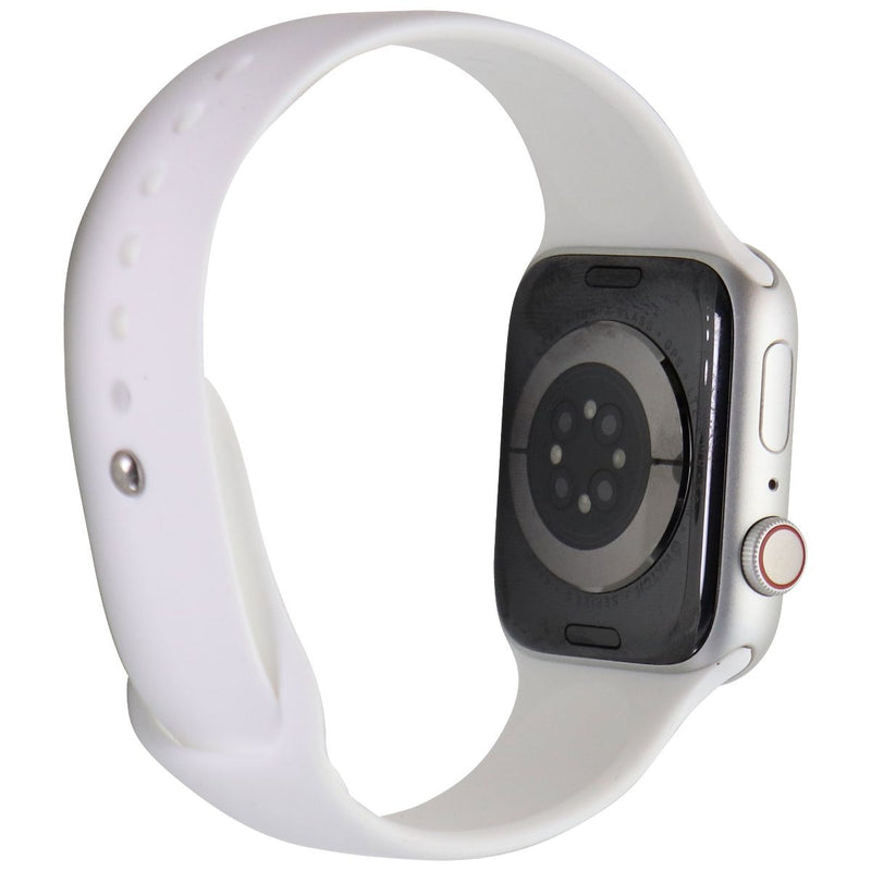 Apple Watch Series 6 (GPS + LTE) - 44mm Silver Aluminum/White Sport Band (A2294)