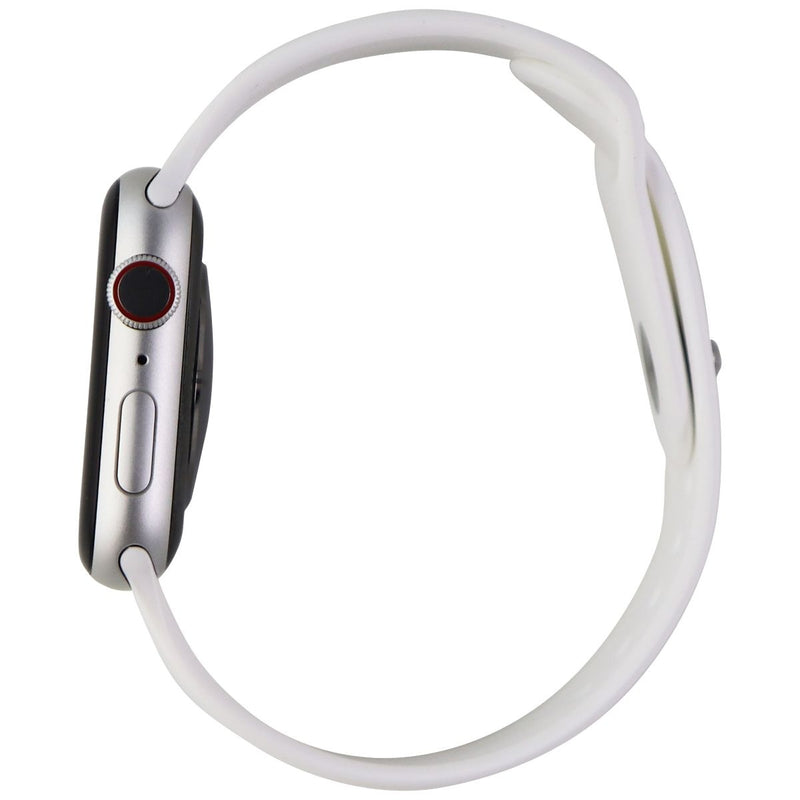 Apple Watch Series 6 (GPS + LTE) - 44mm Silver Aluminum/White Sport Band (A2294)