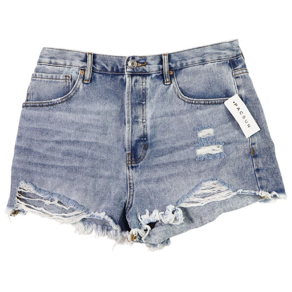 PacSun Vintage High Rise Jean Shorts - Size 30 - Ripped Blue