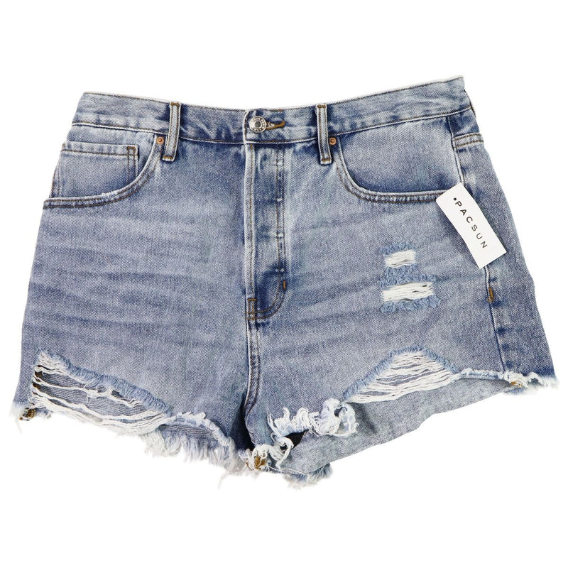 PacSun Vintage High Rise Jean Shorts - Size 30 - Ripped Blue