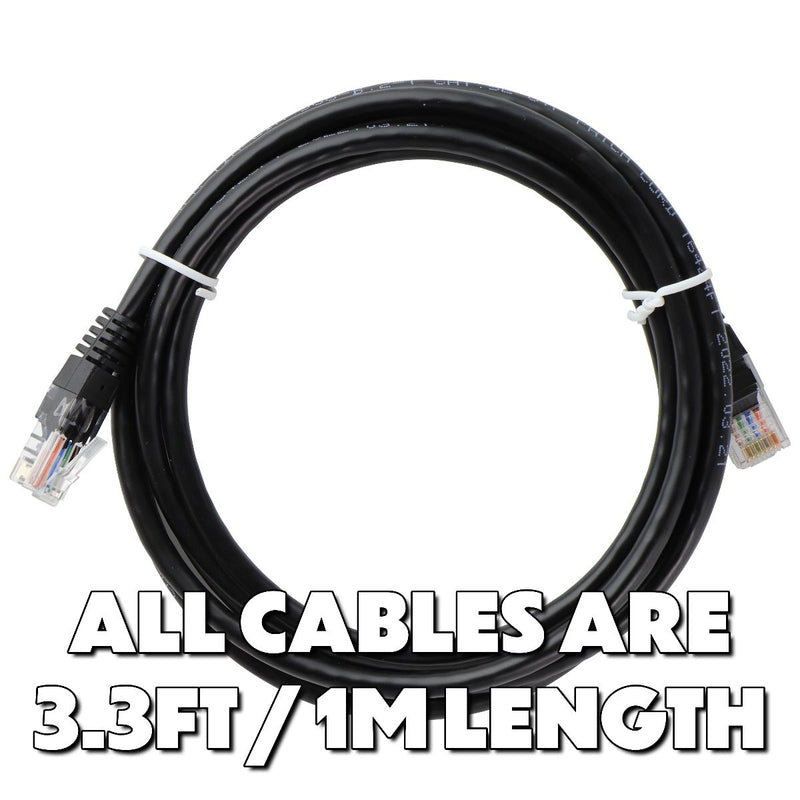 MIXED Yealink (3.3FT/1M) Cat5e Ethernet Cables - Black (E348815)