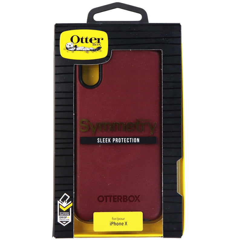 OtterBox Symmetry Series Case for Apple iPhone Xs and X  - Dark Red/Gray